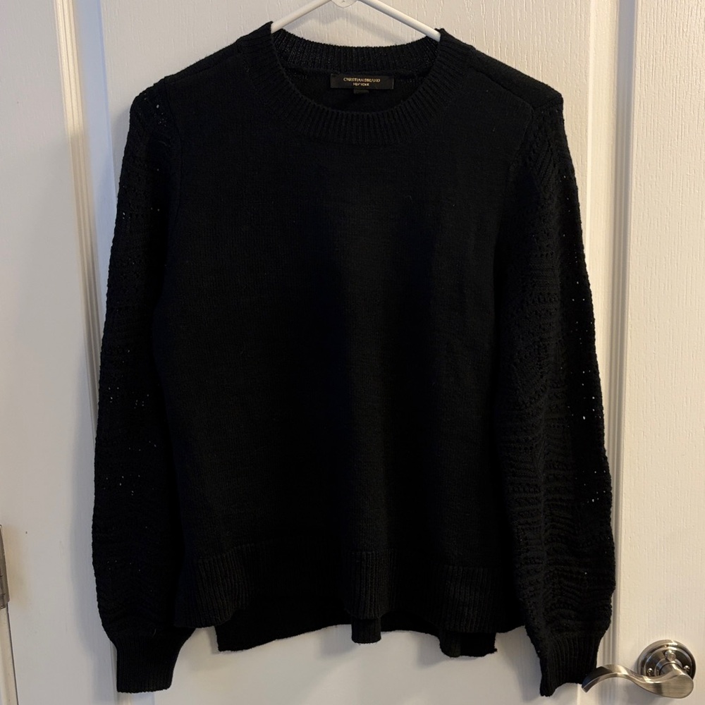 Christian Siriano Black Crew Neck Sweater